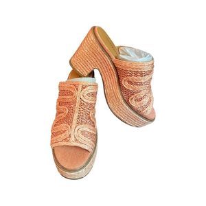 Lucky Brand Yena Rafia Clog- Tawny Orange- Various Sizes- NIB
